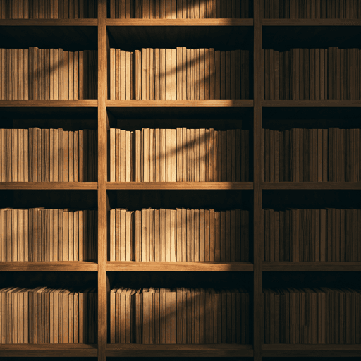 Modern high-end library with soft sunlight filtering through windows